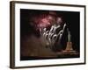 Fireworks Exploding near Statue of Liberty-null-Framed Photographic Print