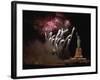 Fireworks Exploding near Statue of Liberty-null-Framed Photographic Print