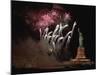 Fireworks Exploding near Statue of Liberty-null-Mounted Photographic Print