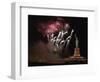 Fireworks Exploding near Statue of Liberty-null-Framed Photographic Print