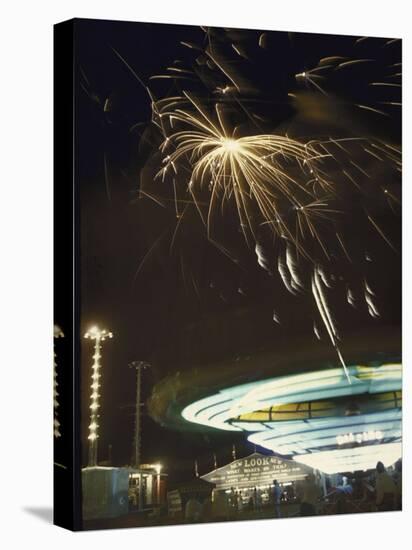 Fireworks Exploding over Iowa State Fair-John Dominis-Stretched Canvas