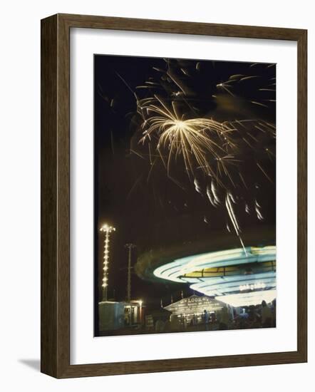 Fireworks Exploding over Iowa State Fair-John Dominis-Framed Photographic Print