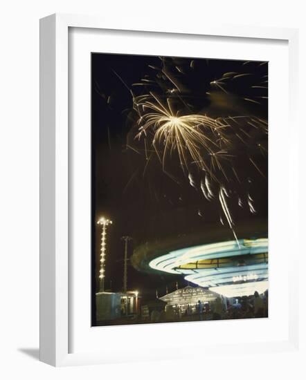 Fireworks Exploding over Iowa State Fair-John Dominis-Framed Photographic Print