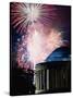 Fireworks Exploding Over Jefferson Memorial, Washington Dc, USA-Johnson Dennis-Stretched Canvas