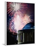 Fireworks Exploding Over Jefferson Memorial, Washington Dc, USA-Johnson Dennis-Framed Photographic Print