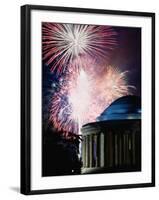 Fireworks Exploding Over Jefferson Memorial, Washington Dc, USA-Johnson Dennis-Framed Photographic Print