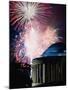 Fireworks Exploding Over Jefferson Memorial, Washington Dc, USA-Johnson Dennis-Mounted Photographic Print
