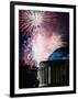 Fireworks Exploding Over Jefferson Memorial, Washington Dc, USA-Johnson Dennis-Framed Photographic Print