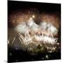 Fireworks Flash over Sydney Harbor During New Year Celebrations-null-Mounted Premium Photographic Print