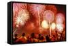 Fireworks for Fourth of July Celebrations, New York City, USA-Ali Kabas-Framed Stretched Canvas