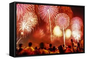 Fireworks for Fourth of July Celebrations, New York City, USA-Ali Kabas-Framed Stretched Canvas