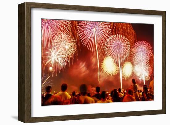 Fireworks for Fourth of July Celebrations, New York City, USA-Ali Kabas-Framed Photographic Print