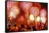 Fireworks for Fourth of July Celebrations, New York City, USA-Ali Kabas-Framed Stretched Canvas
