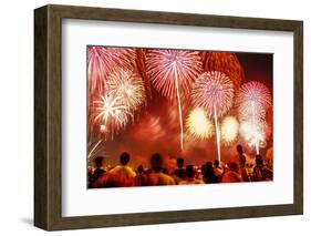 Fireworks for Fourth of July Celebrations, New York City, USA-Ali Kabas-Framed Photographic Print