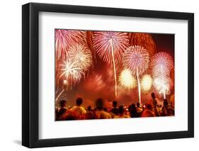 Fireworks for Fourth of July Celebrations, New York City, USA-Ali Kabas-Framed Photographic Print