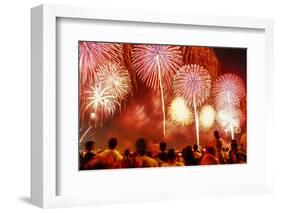 Fireworks for Fourth of July Celebrations, New York City, USA-Ali Kabas-Framed Photographic Print