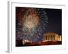 Fireworks Illuminate the Ancient Parthenon on Top of Acropolis Hill-null-Framed Photographic Print