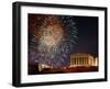 Fireworks Illuminate the Ancient Parthenon on Top of Acropolis Hill-null-Framed Photographic Print