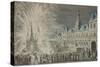 Fireworks in Front of Town Hall to Celebrate Peace in 1763, Paris, France, 18th Century-null-Stretched Canvas