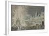 Fireworks in Front of Town Hall to Celebrate Peace in 1763, Paris, France, 18th Century-null-Framed Giclee Print