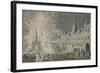 Fireworks in Front of Town Hall to Celebrate Peace in 1763, Paris, France, 18th Century-null-Framed Giclee Print