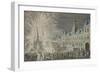 Fireworks in Front of Town Hall to Celebrate Peace in 1763, Paris, France, 18th Century-null-Framed Giclee Print