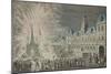 Fireworks in Front of Town Hall to Celebrate Peace in 1763, Paris, France, 18th Century-null-Mounted Giclee Print