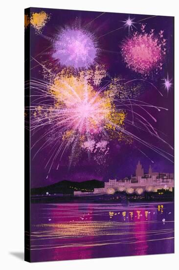 Fireworks in Malta-Angus Mcbride-Stretched Canvas