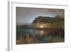 Fireworks in Naples, 1875-Oswald Achenbach-Framed Giclee Print