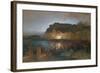 Fireworks in Naples, 1875-Oswald Achenbach-Framed Giclee Print