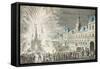 Fireworks in Paris to Celebrate the Beginning of Peace and the End of the Seven Year War-null-Framed Stretched Canvas