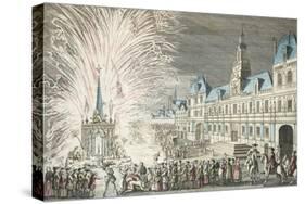 Fireworks in Paris to Celebrate the Beginning of Peace and the End of the Seven Year War-null-Stretched Canvas