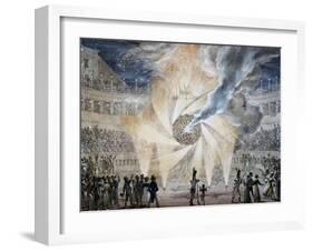 Fireworks in Rome in 1820,s by Thomas, Italy, 19th Century-null-Framed Giclee Print