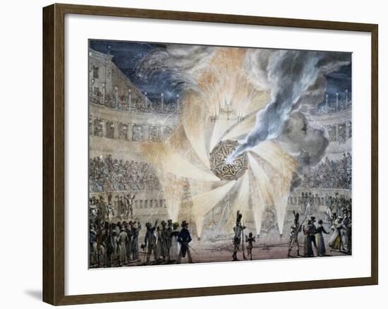 Fireworks in Rome in 1820,s by Thomas, Italy, 19th Century-null-Framed Giclee Print