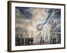 Fireworks in Rome in 1820,s by Thomas, Italy, 19th Century-null-Framed Giclee Print