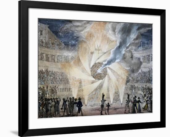 Fireworks in Rome in 1820,s by Thomas, Italy, 19th Century-null-Framed Giclee Print