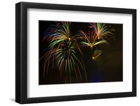 Fireworks in sky during Fourth of July celebration in Philadelphia, Pennsylvania, USA-null-Framed Photographic Print