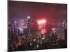 Fireworks in Victoria Harbour on National Day, Hong Kong, China-Ian Trower-Mounted Photographic Print