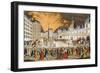 Fireworks, June 1763, Outside Paris City Hall to Mark the Proclamation of Peace by Chereaux-null-Framed Giclee Print