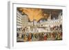 Fireworks, June 1763, Outside Paris City Hall to Mark the Proclamation of Peace by Chereaux-null-Framed Giclee Print