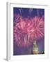 Fireworks Light Up Above the Kremlin's Spasskaya (Saviour) Tower Near Moscow's Red Square-null-Framed Photographic Print