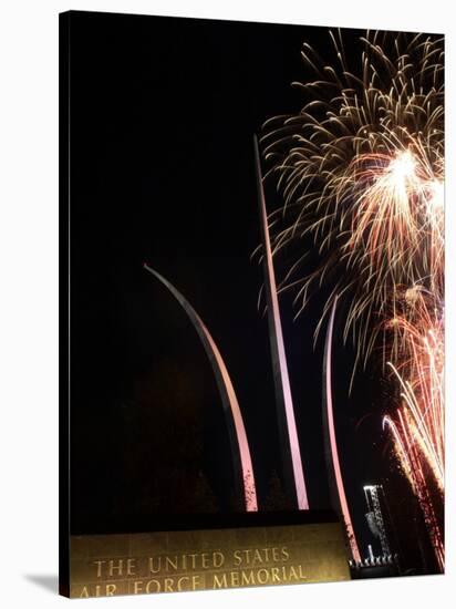 Fireworks Light up the Air Force Memorial-Stocktrek Images-Stretched Canvas