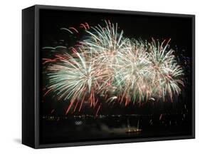 Fireworks Light Up the Night Sky after the Opening Ceremony for the Vancouver 2010 Olympics-null-Framed Stretched Canvas