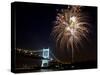 Fireworks Light up the Sky Over the Triborough Bridge and the East River-null-Stretched Canvas