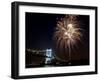 Fireworks Light up the Sky Over the Triborough Bridge and the East River-null-Framed Premium Photographic Print