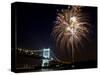 Fireworks Light up the Sky Over the Triborough Bridge and the East River-null-Stretched Canvas