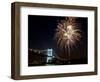 Fireworks Light up the Sky Over the Triborough Bridge and the East River-null-Framed Photographic Print