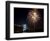 Fireworks Light up the Sky Over the Triborough Bridge and the East River-null-Framed Photographic Print