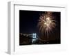 Fireworks Light up the Sky Over the Triborough Bridge and the East River-null-Framed Photographic Print