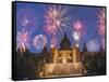 Fireworks, Montjuic, Barcelona, Catalonia, Spain, Europe-Angelo Cavalli-Framed Stretched Canvas